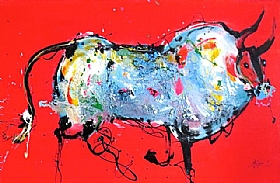 Long Shan, Le grand taureau robe claire - Peintures